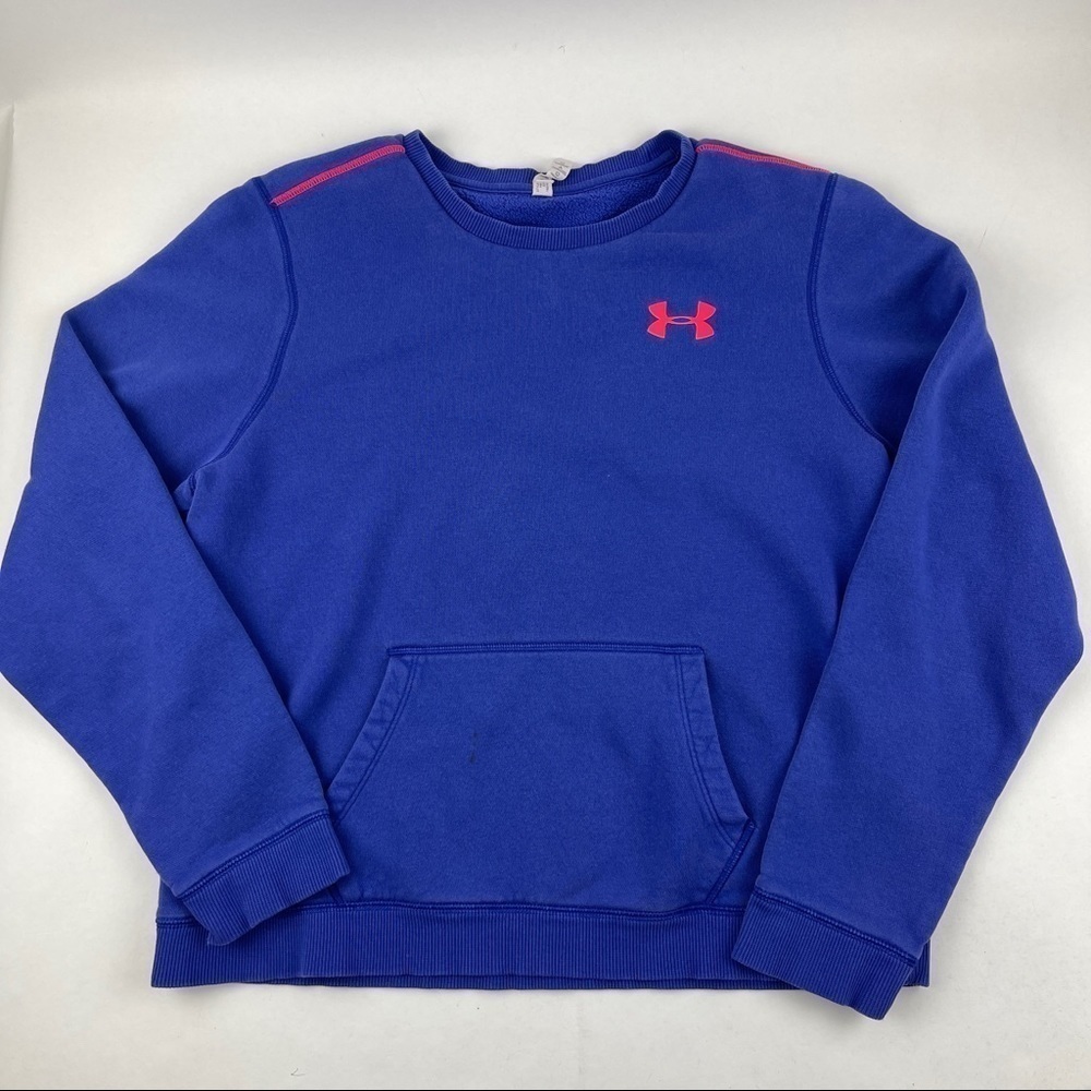 Under Armour Sweatshirt Womens Large Blue Semi Fitted All Seasons Gear